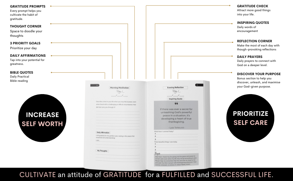 Daily Gratitude Journal Template, Daily Reflection, Self Care